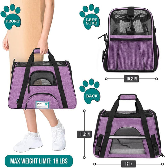 Airline-Approved Soft Pet Carrier – Ventilated & Portable for Small Pets